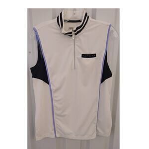 IZOD Cool FX Polo Golf Top Shirt 1/4 Zip Medium XFG